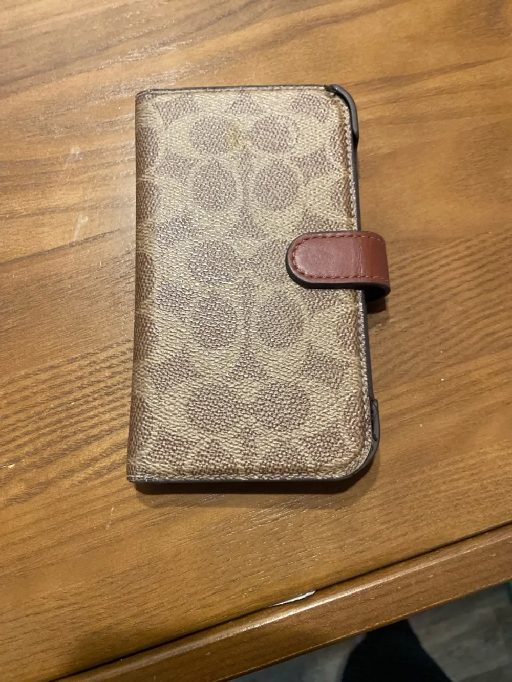 Coach Brown Signature Canvas iPhone 15 pro Folio  Wallet